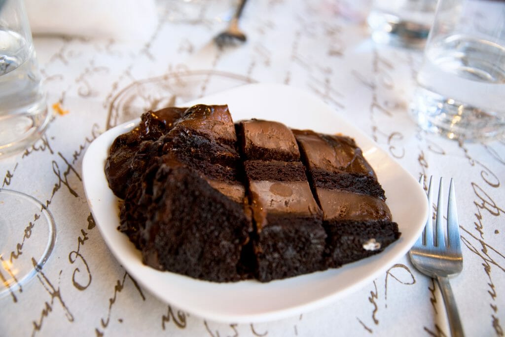 Chocolate cake in Venice