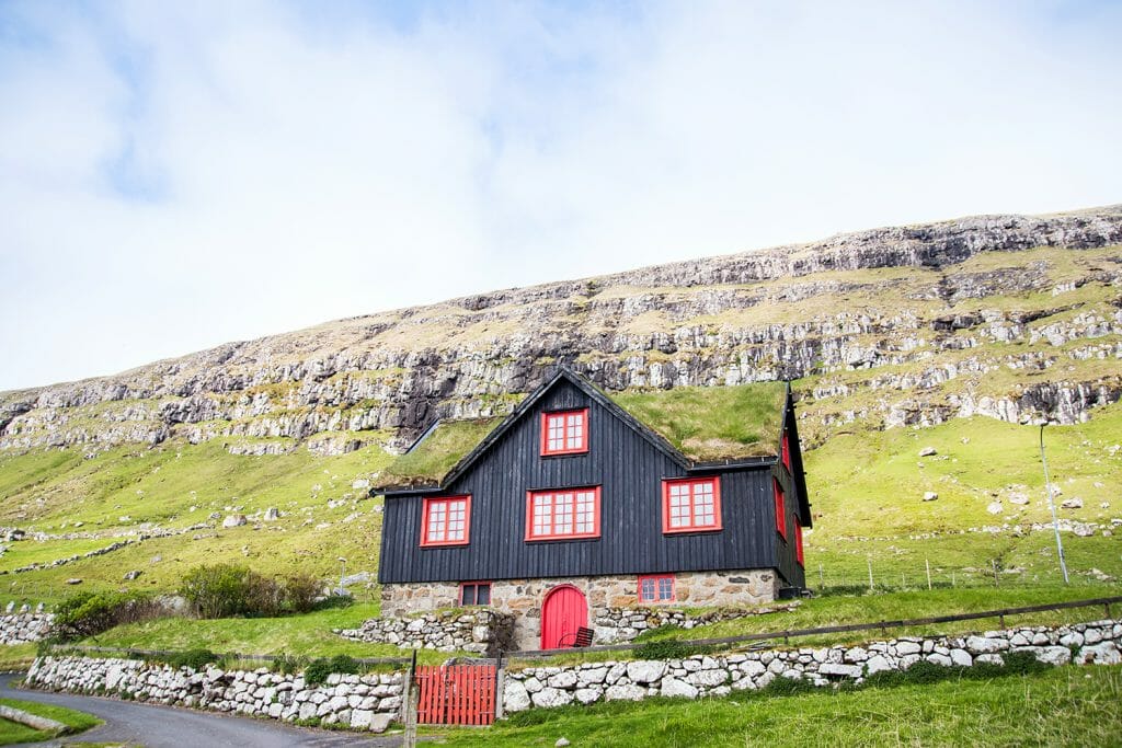 Faroe Islands grass roof house