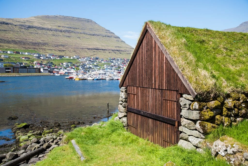 Faroe Islands grass roof house