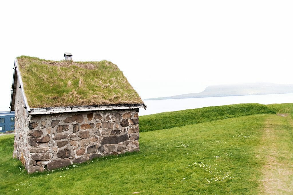 Grass roof house in Torshavn