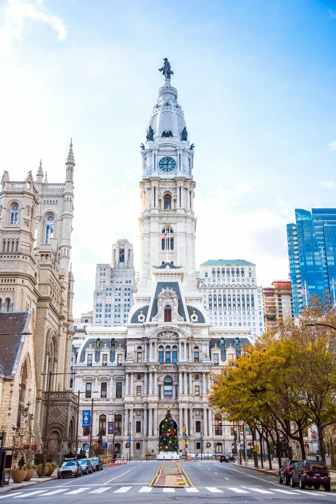 Philadelphia City Hall with Christmas tree
