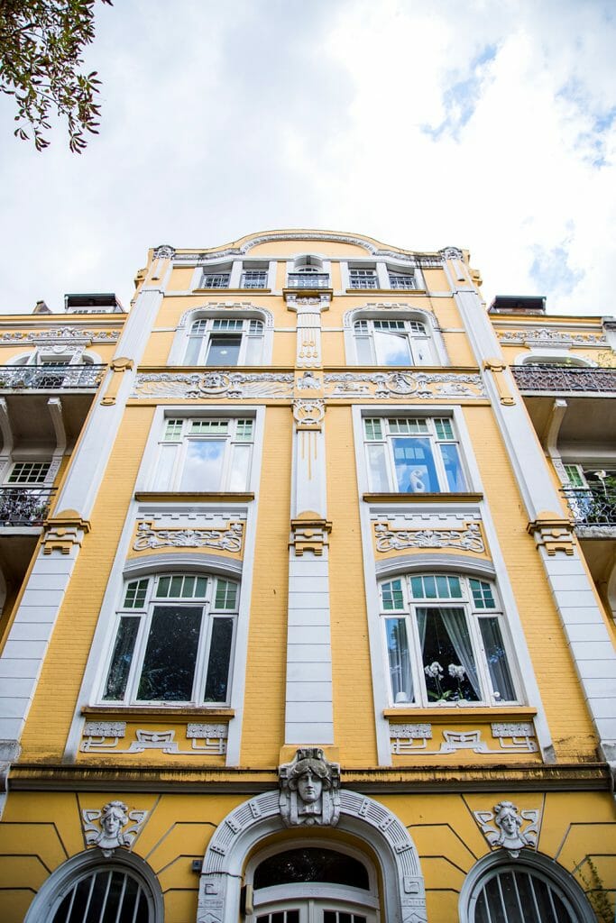 Yellow Victorian house in Hamburg