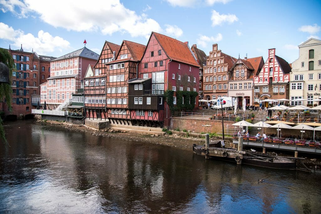 Houses in river in Luneburg