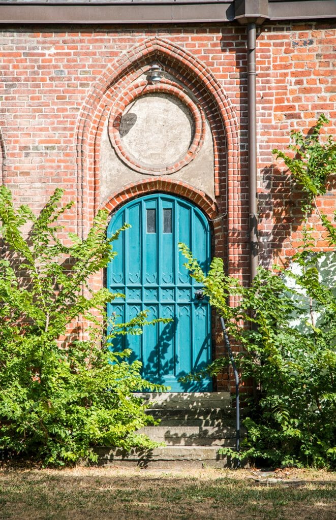 Turquoise door in Germany