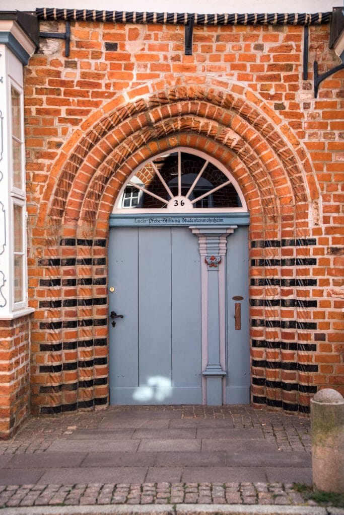 Decorative blue German door