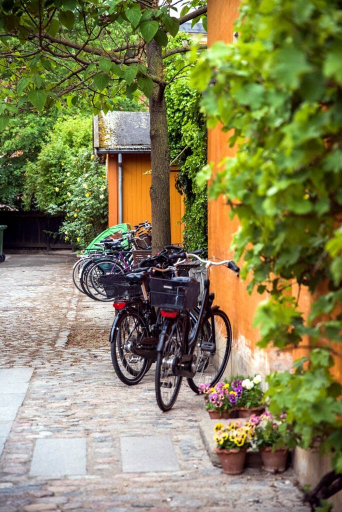Bikes lined up in Copenhagen