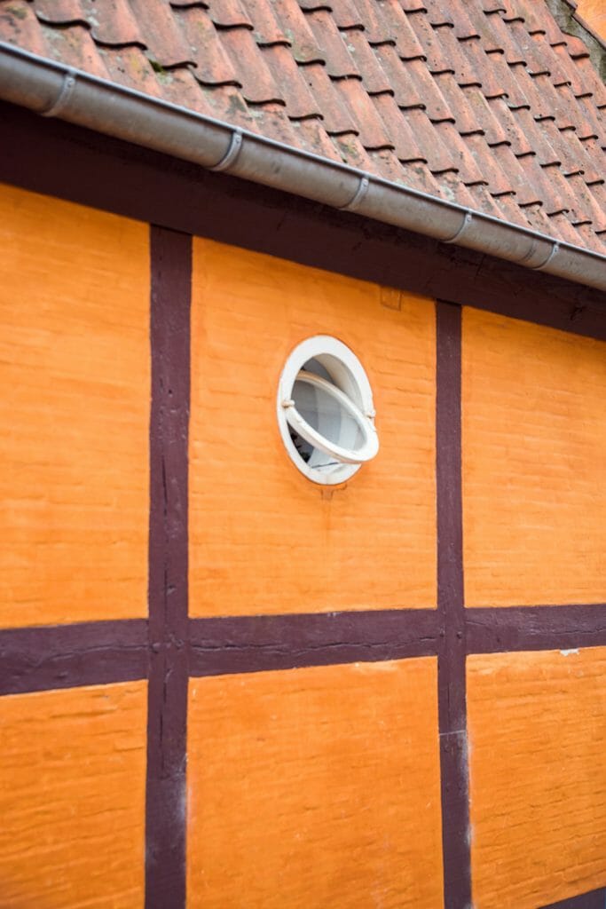 Orange half-timbered house in Copenhagen
