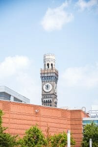 Clock tower in Downtown Baltimore
