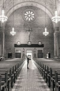Wedding portraits in St. Patrick's Church in Philadelphia