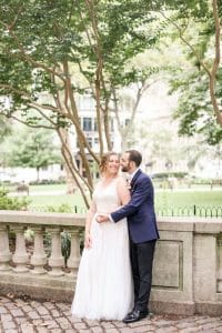 Wedding portraits in Rittenhouse Square in Philadelphia