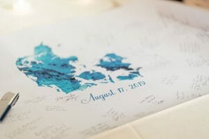 Denmark map guest signing book for wedding