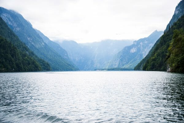 Lake Konigssee with Alps in the background