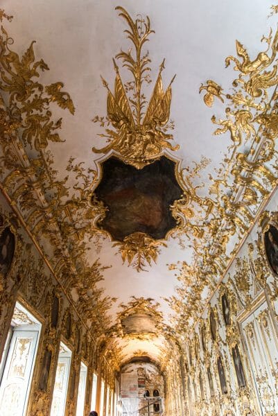 Golden artwork on ceiling in Residenz