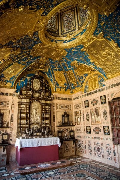Blue and gold ceiling in Residenz