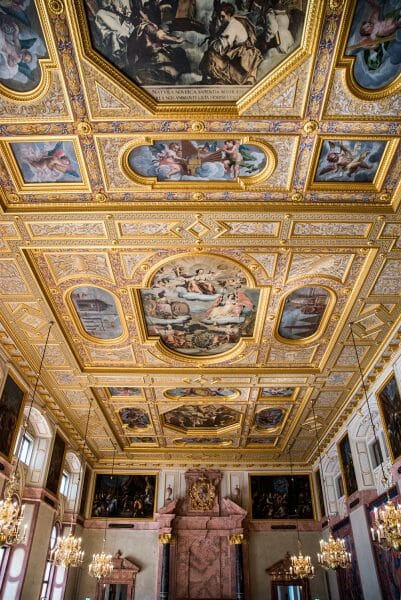 Gold ceiling with paintings in Munich