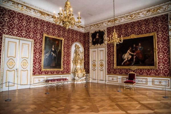 Red and gold ballroom in Residenz