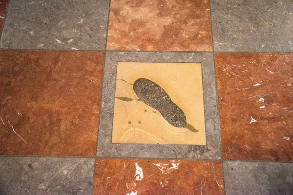Devil's footprint in Frauenkirche in Munich