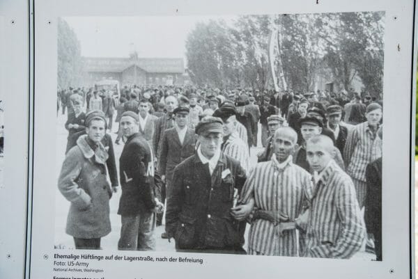 Picture in Dachau of Holocaust victims 