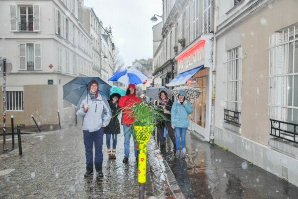 Rainy street in Paris