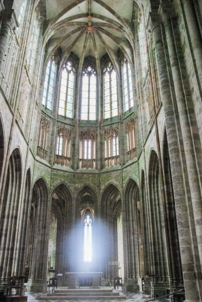 Church windows in Mont Saint-Michel