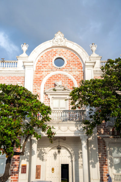 Historic brick building in Cartagena