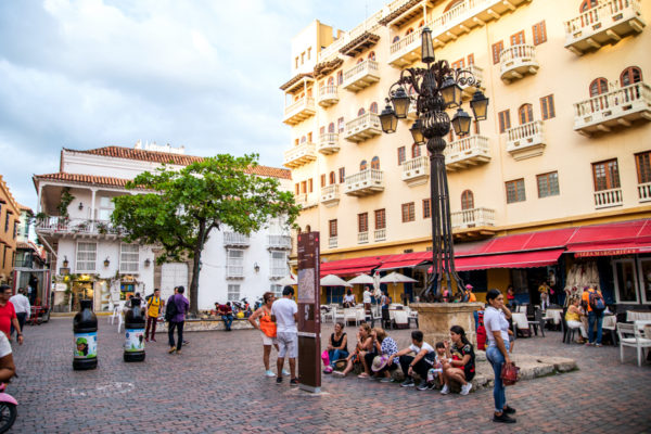 Town square in Cartagena