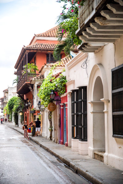 Historic houses in old city Cartagena