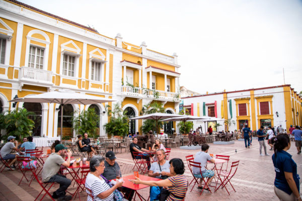 Town square in old city Cartagena