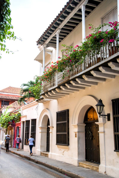 Historic houses in old city Cartagena