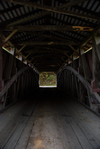 Inside of covered bridge