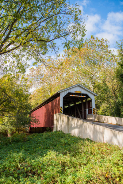 Red covered bridge in Lancaster, PA