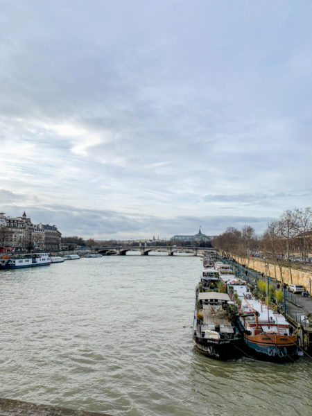 Boats on river in Paris