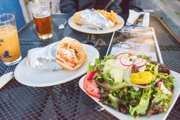 Gyro and salad at Aleka’s Mediterranean in Plattsburgh, NY