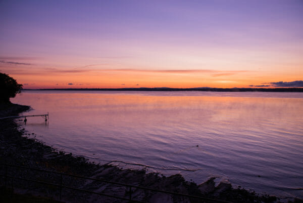Purple sunset over Lake Champlain