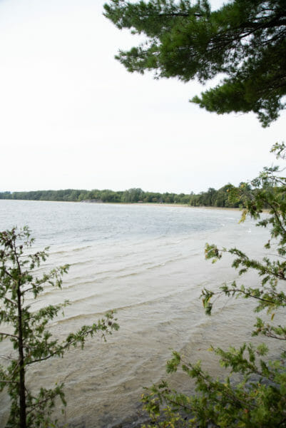 View of Lake Champlain at Point au Roche State Park in Plattsburgh, NY