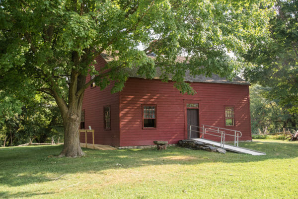 Ethan Allen red house in Burlington