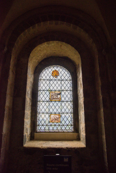 Decorative Medieval window in a chapel