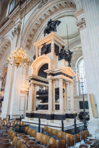 Black statue inside St. Paul's Cathedral