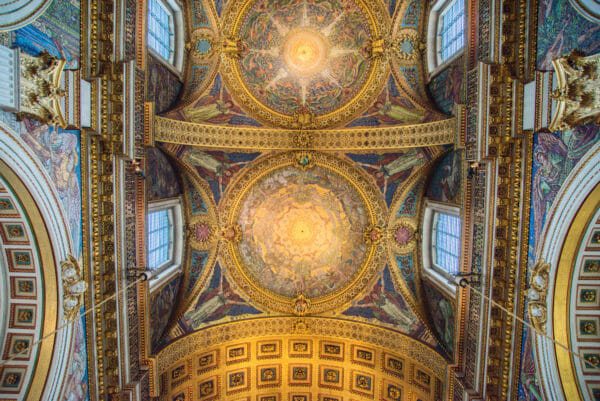 Gold painted ceiling in St. Paul's Cathedral