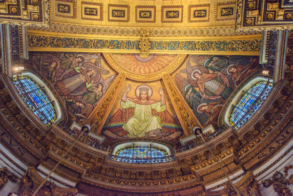 Painting of Jesus on the ceiling in St. Paul's Cathedral
