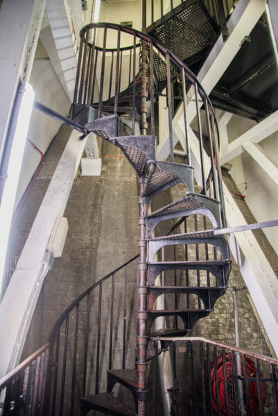 Spiral stairs inside a clock tower