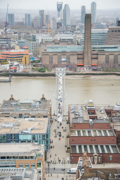 View of walking bridge from St. Paul's Cathedral roof