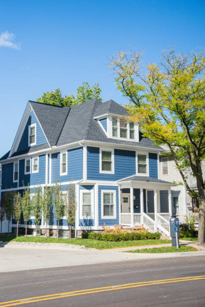 Dark blue house in Ann Arbor, Michigan