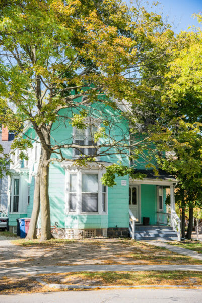 Turquoise house in Ann Arbor, Michigan
