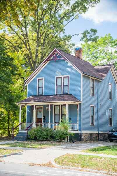 Blue Victorian house in Ann Arbor, Michigan