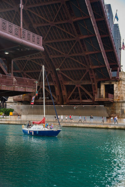 Bridge opening in Chicago