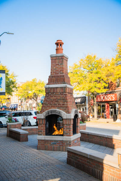 Brick firepit in downtown Holland, Michigan