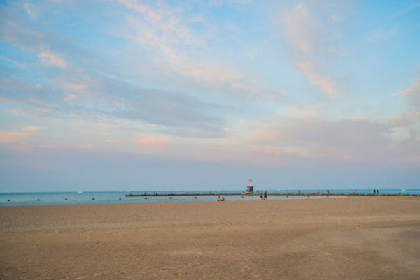 Sunset from North Avenue Beach in Chicago