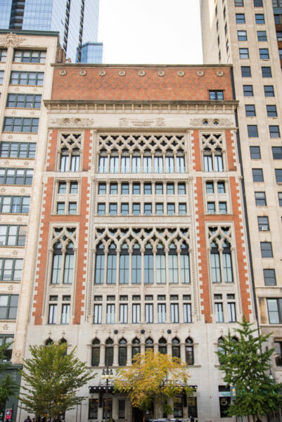 Art deco style brick building in Chicago