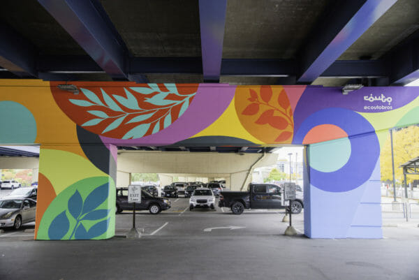 Painted parking garage walls in Milwaukee